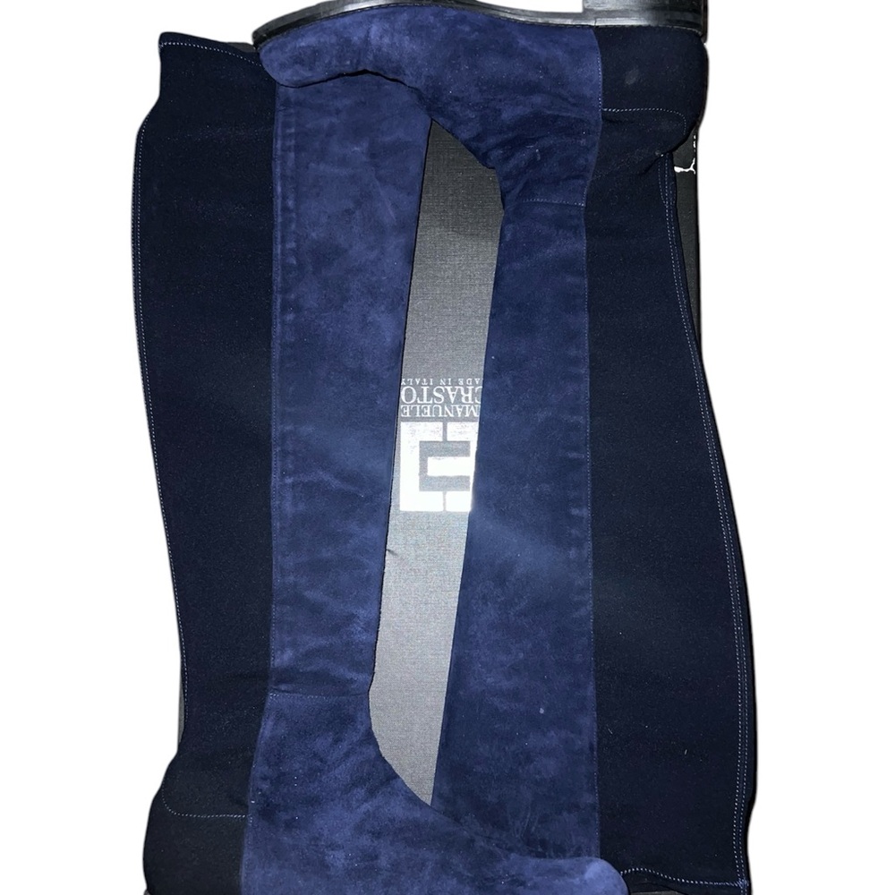 Emanuel Crasto Navy Blue Suede Boots